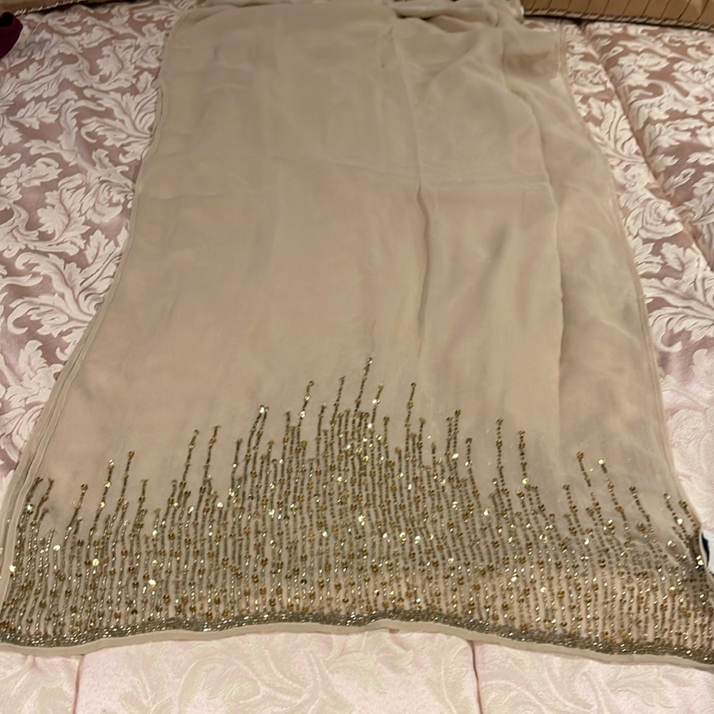Chiffon wrap or head scarf. 82 in L x 34 in W
